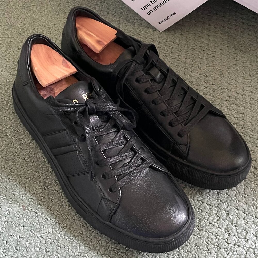 Aldo (Mr. Bs) Sneakers, Black Leather, Mens 8